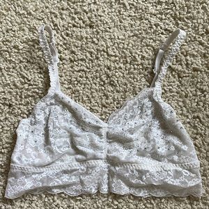 VS PINK beautiful white lace beaded bralette